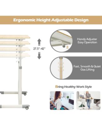 Height Adjustable Computer Desk Sit to Stand Rolling Notebook Table
