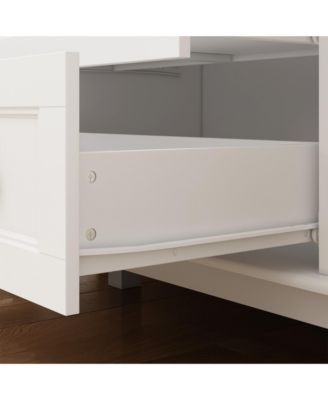 Modern Nordic style minimalist 4-door 2-drawer armoire, white wardrobe, bedroom closet