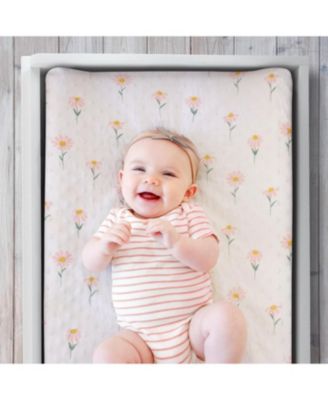 Changing Pad Cover for Baby Girls, Daisy Plush Minky