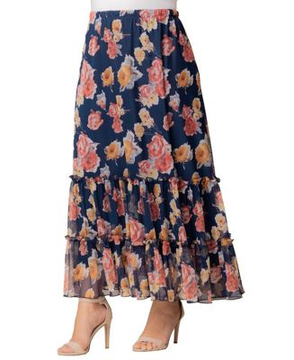Plus Size Isla Tiered Mesh Maxi Skirt
