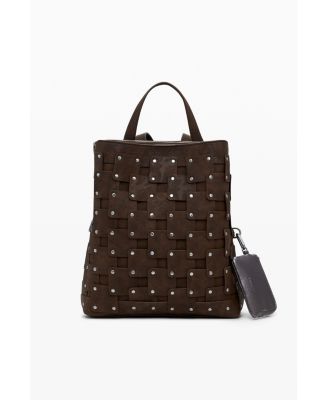 Women's Medium faux leather patch backpack