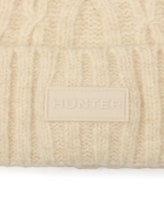 Faux-Fur-Pom Cable-Knit Beanie