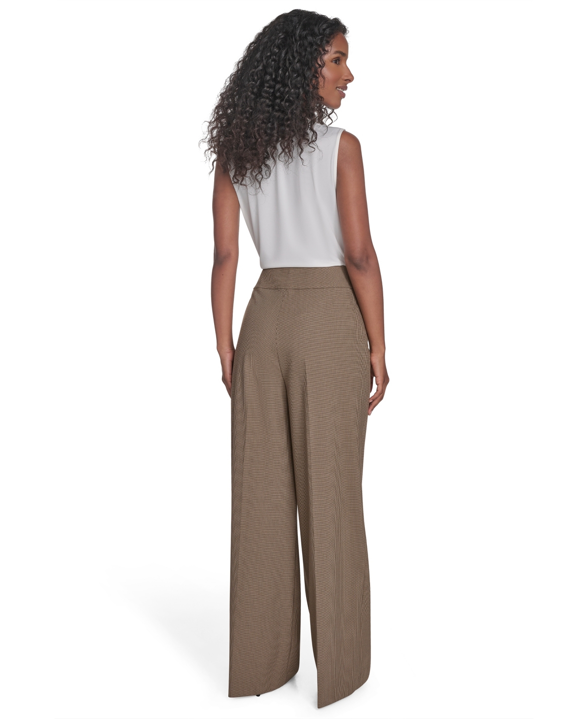 Calvin Klein Women'sâ Novelty Check Mid-rise Pants In Brown