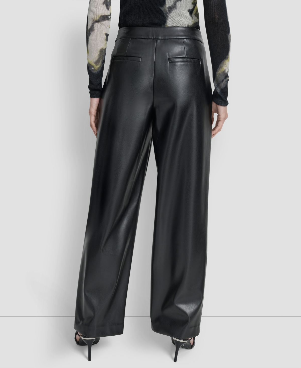 Dkny Women's Wide Leg Pleat Front Pant In Black