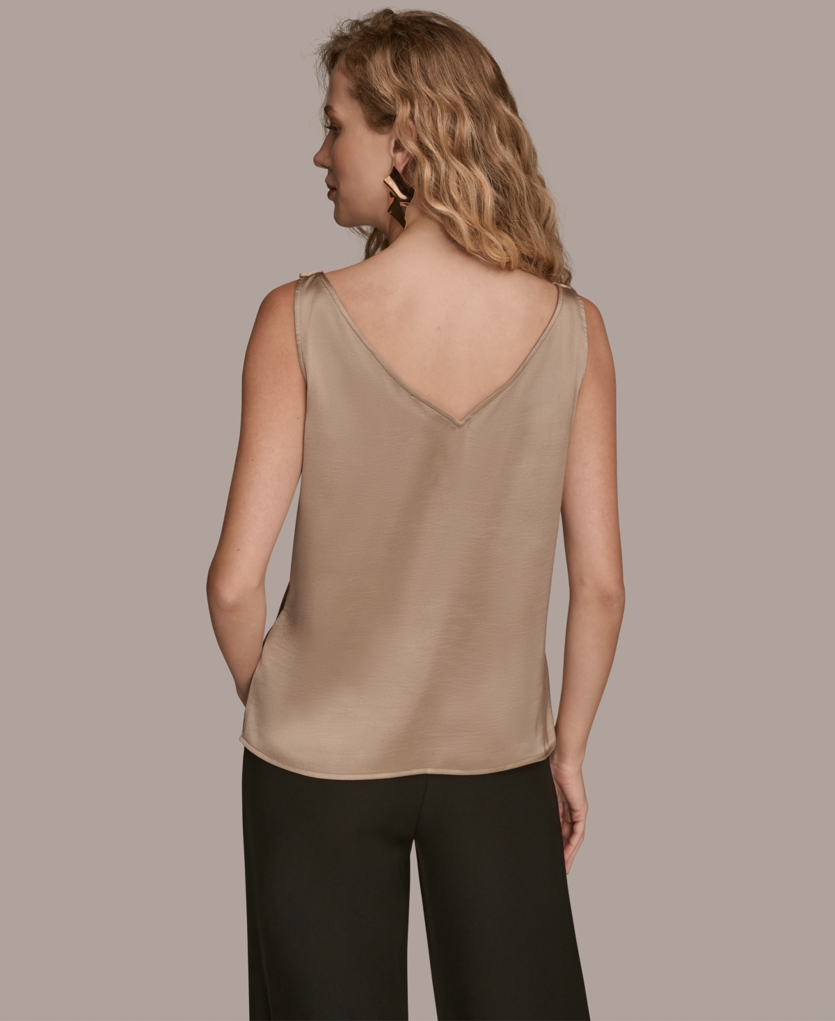 Donna Karan New York Women's Charmeuse Cowl Neck Tank Top