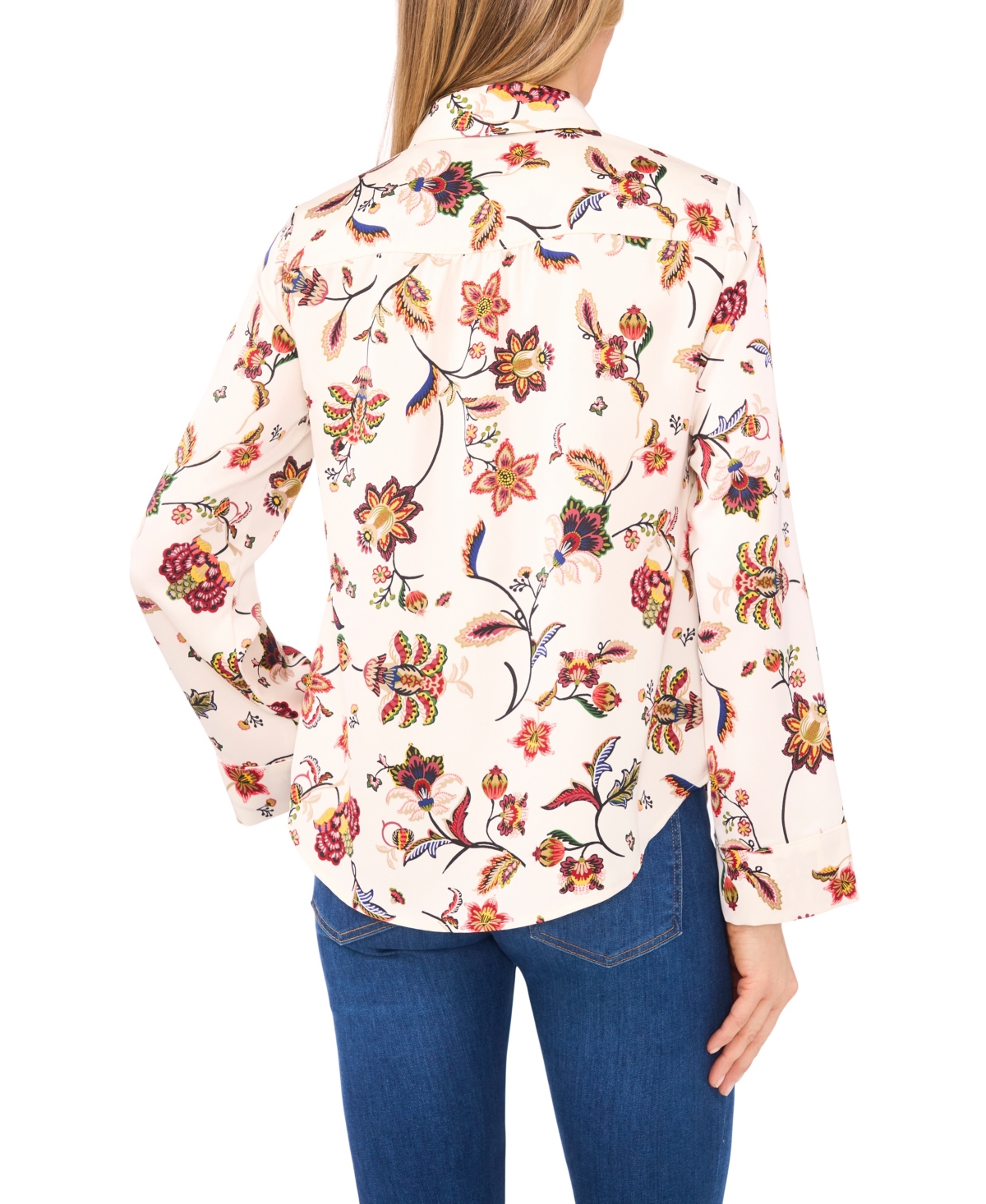 CeCe Women's Long Sleeve Button Down Shirt