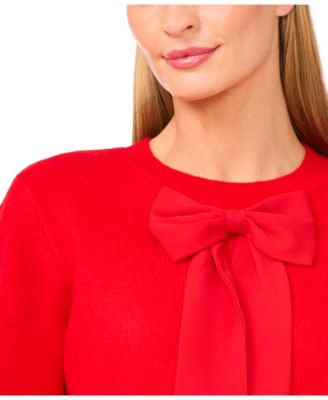 Women's Bow-Trim Crewneck Sweater