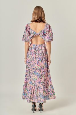 Women's Open Back Tie Maxi Dress