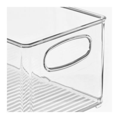 Plastic Home Office Storage Organizer Bin with Handles - 4 Pack - Clear