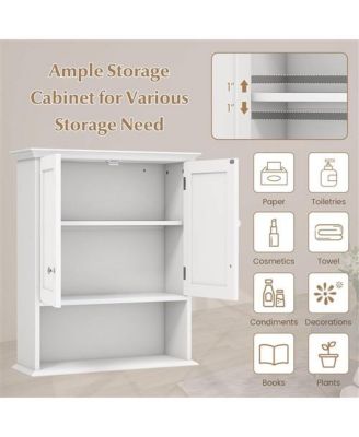Wall-Mounted Bathroom Medicine Cabinet with Open Storage Shelf for Easy Access