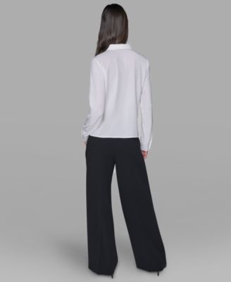 Petite Paris Scene Woven Blouse