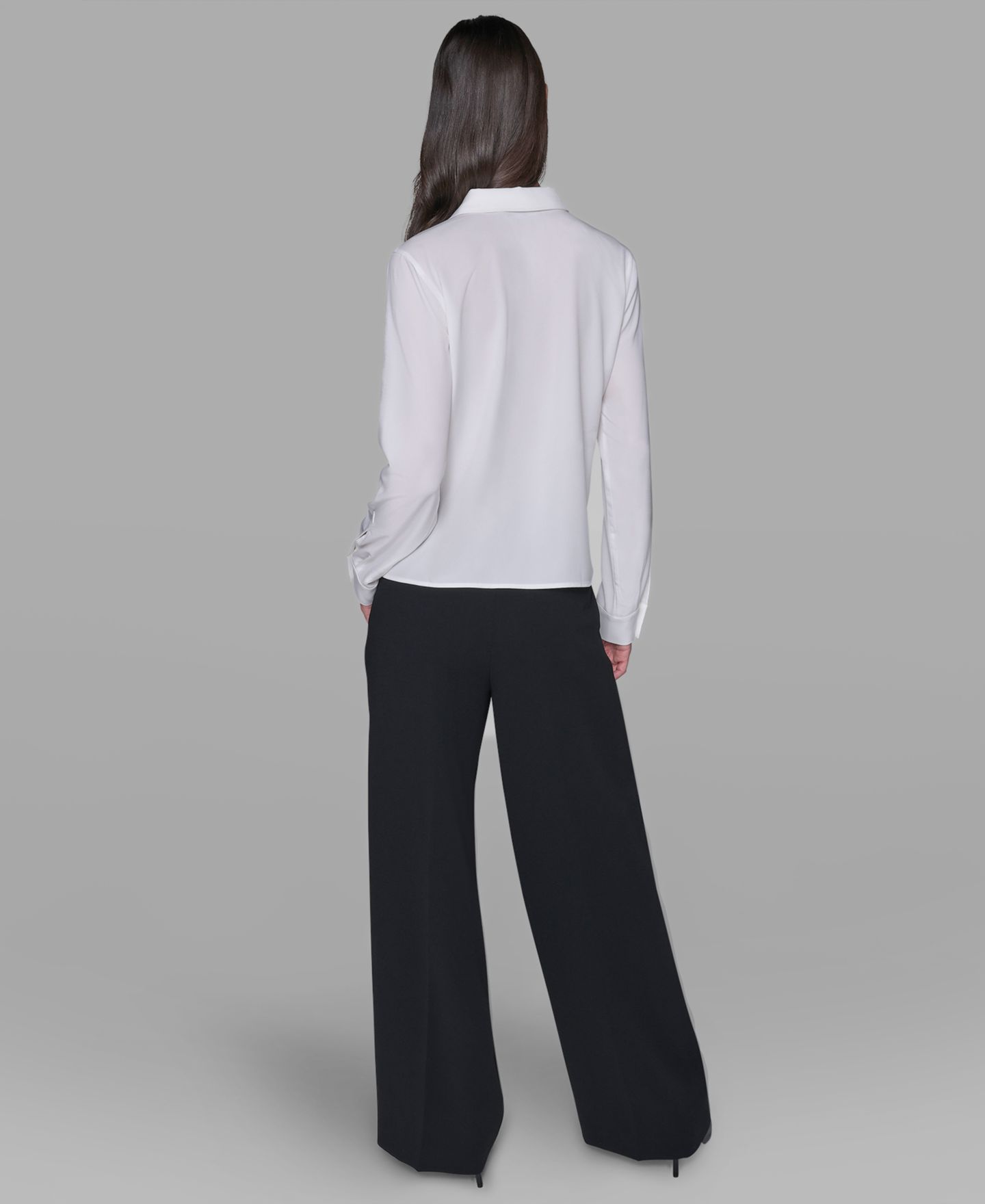 Женская блузка KARL LAGERFELD PARIS Petite Paris Scene Woven Blouse, цвет: Мягкий белый — фото 5