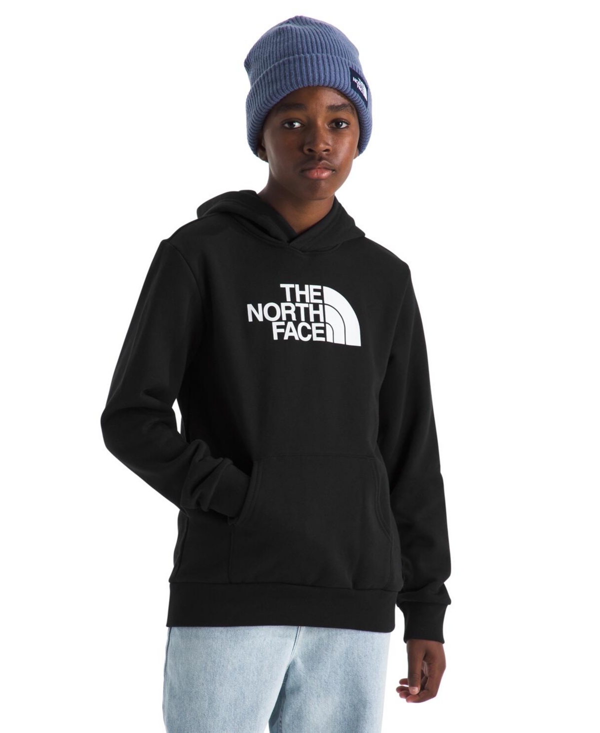 The North Face Teen Logo-print Hoodie In Black