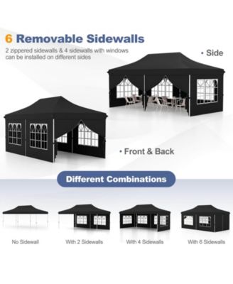 10 x 20FT Pop up Canopy Outdoor Canopy Tent with 6 Sidewalls Carrying Bag