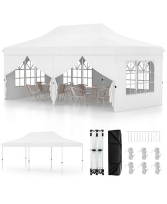 10 x 20FT Pop up Canopy Outdoor Canopy Tent with 6 Sidewalls Carrying Bag