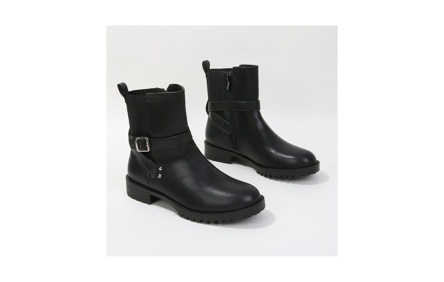 Женские ботинки BERNESS Parvin Moto Booties, цвет: Чёрный — фото 2