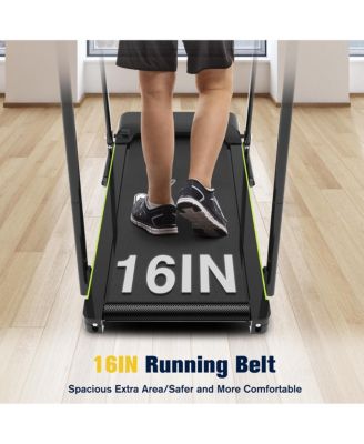 Senior Treadmill with Long Side Handrails, 300lbs Capacity, LED Display & Heart Rate Sensor, Safe Walking Treadmill for Elderly