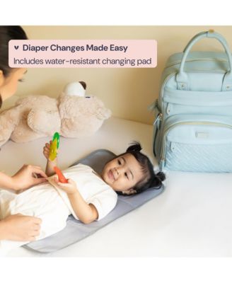 Kids Premium Faux Leather Diaper Bag Backpack Spacious