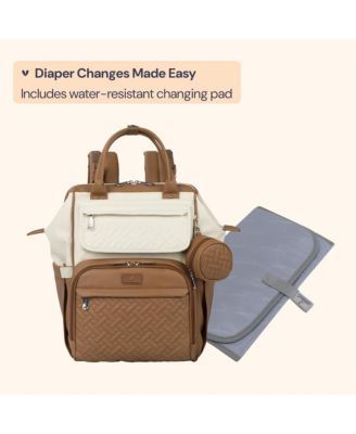 Kids Premium Faux Leather Diaper Bag Backpack Spacious