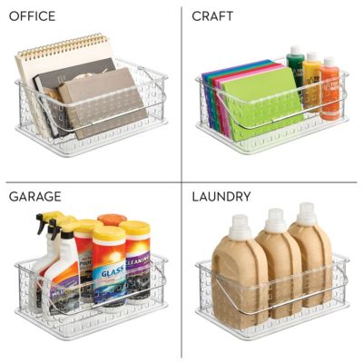 Large Stackable Shower Caddy Basket, Clear, Made in USA