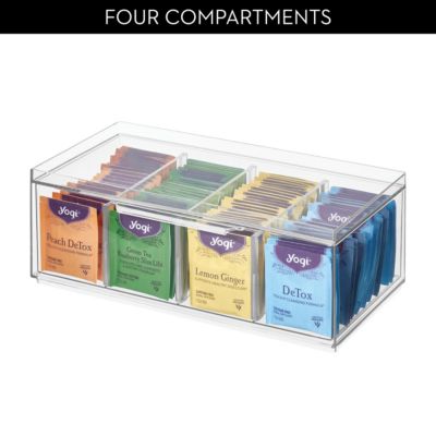 Stackable 4-Section Tea Storage Drawer for Countertop - Clear