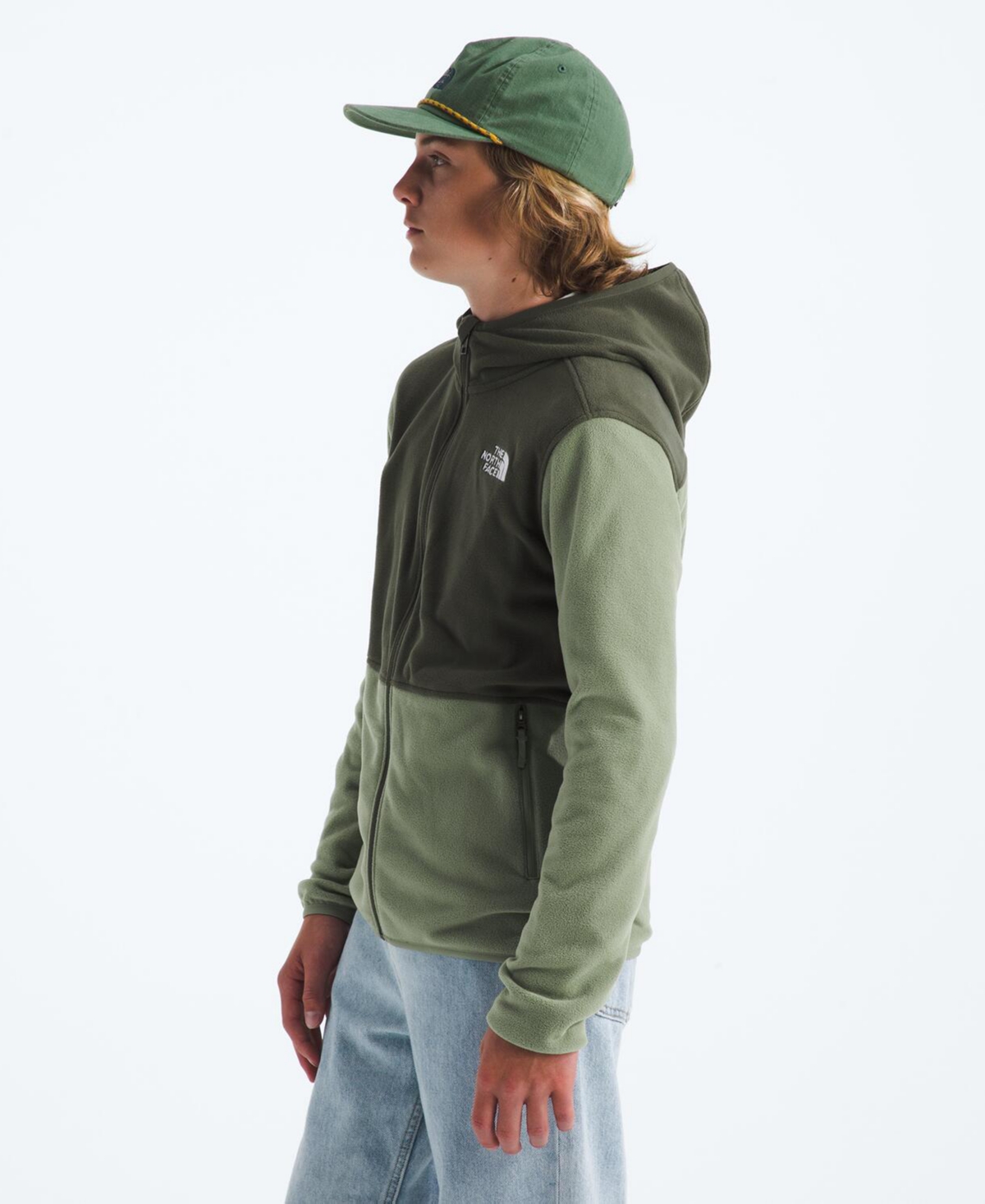 The North Face Big Boys Glacier Full Zip Hoodie In Green