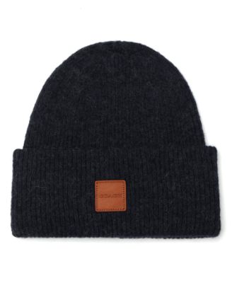 Men's Leather Patch Bean Hat