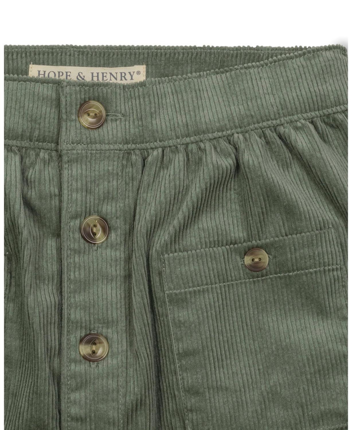 Hope & Henry Toddler Girls Organic Corduroy Button Front Skirt