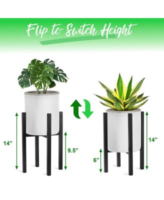 Adjustable Metal Plant Stand – Mid Century Style Flower Pot Holder, 10 to 16 Inches Planter Stand for Modern Home D&eacute;cor, Houseplants