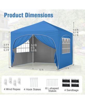 10 X 10 FT Pop up Canopy Tent Outdoor Easy Setup Sunshade with Wheeled Bag