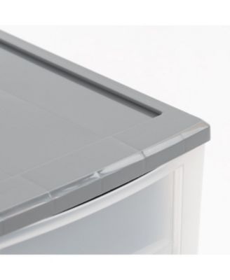6.5 Quart Gray Stackable Drawer, 5 Pack