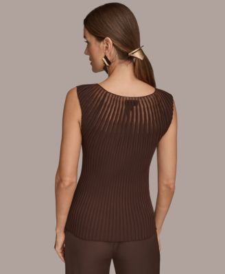 Women's Mesh Detail Sleeveless Knit Top