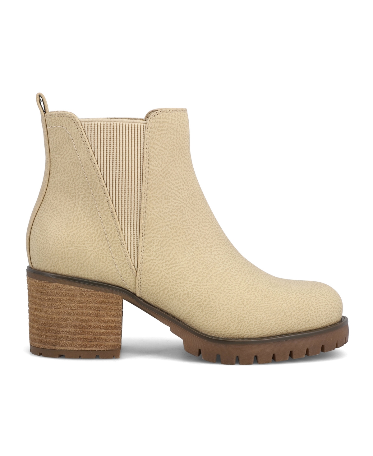 Mia Jody Ribbed Lug Sole Chelsea Boot In Neutral