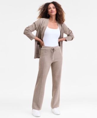 I.N.C. International Concepts - Women's Rhinestone Drawstring-Waist Knit Pants
