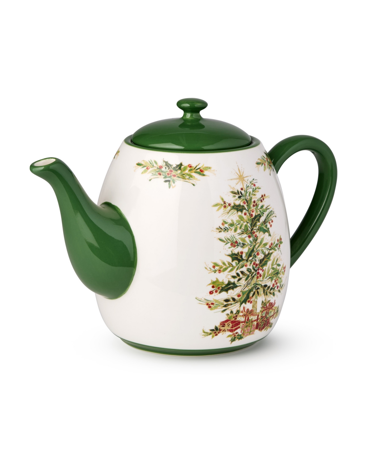 Certified International Holly Tree Ceramic Teapot In Multi