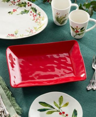 Berry Red Christmas Rectangular Platter
