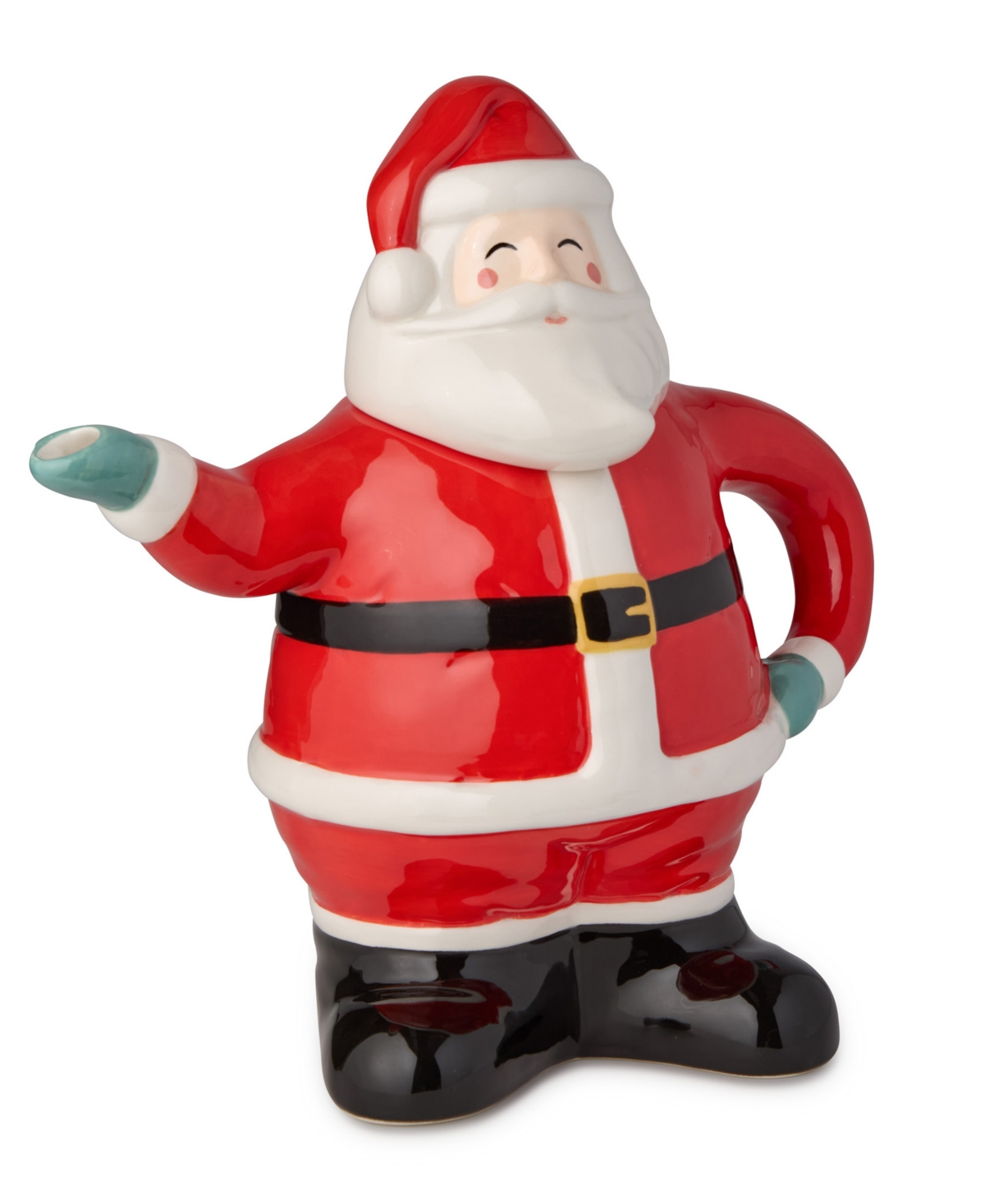 Certified International Christmas Whimsy Santa 3-d Teapot In Red