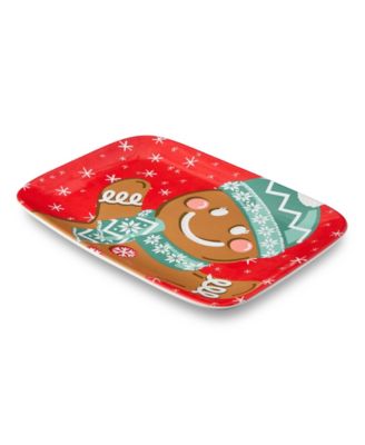 Christmas Whimsy Gingerbread Rectangular Platter