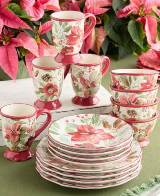 Winter Blooms 16-Pc. Dinnerware Set, Service for 4