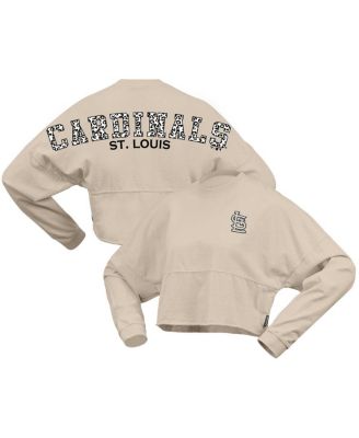 Fanatics - Women's Cream St. Louis Cardinals Long Sleeve Cropped Jersey T-Shirt