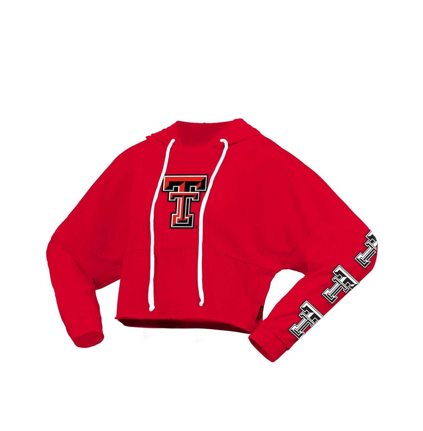 Женское худи Spirit Jersey Red Texas Tech Red Raiders Oversized Cropped Pullover — фото 3