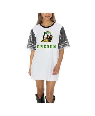 Gameday Couture - Women's White Oregon Ducks Full Sequin Jersey Dress