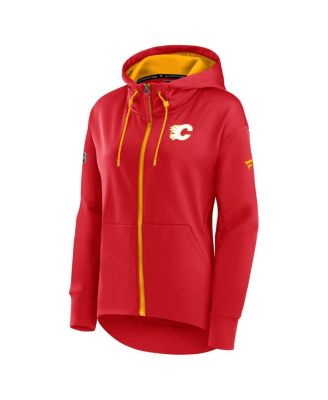 Women's Red Calgary Flames Authentic Pro Rink Full-Zip Hoodie
