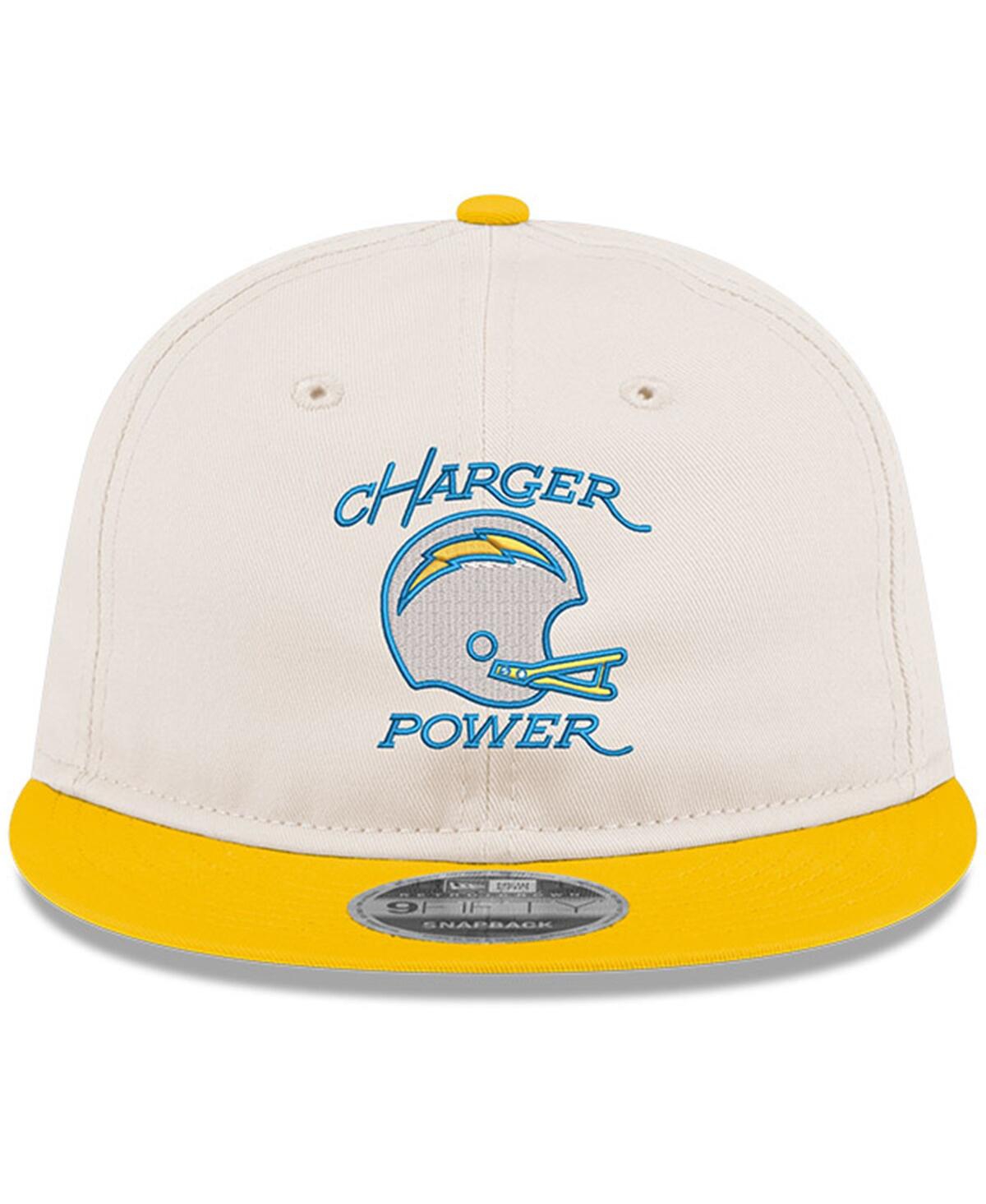 New Era Men's Cream/gold Los Angeles Chargers Charger Power Retro Crown 9fifty Adjustable Hat In Multi