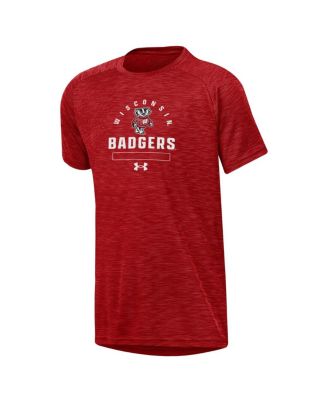 Big Boys and Girls Heather Red Wisconsin Badgers Ultra Soft Rye Tech Performance T-Shirt