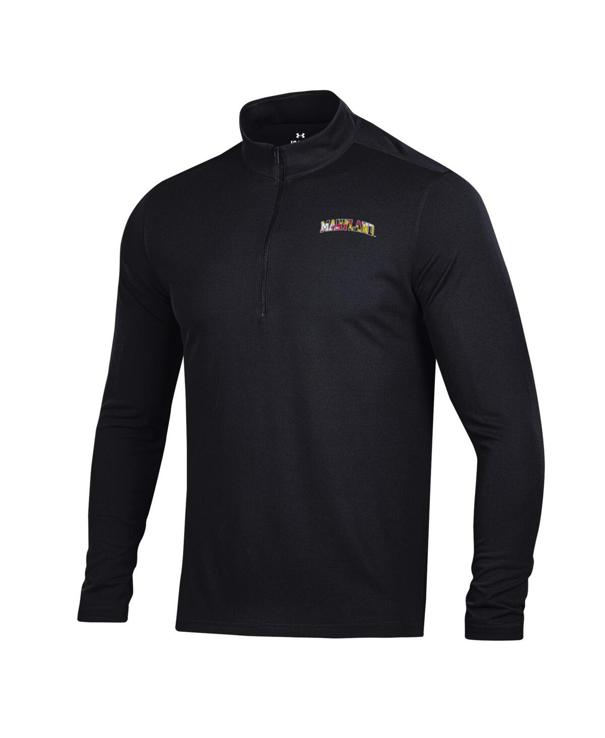Under Armour Men's Black Maryland Terrapins T2 Green Maryland Day Half-zip Pullover Sweatshirt In Black