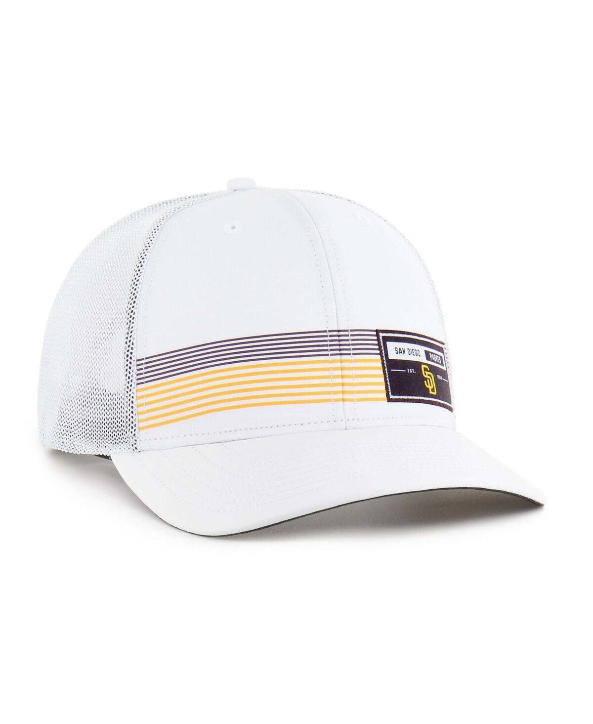 47 Brand Men's White San Diego Padres Rangefinder Brrr Trucker Adjustable Hat In White