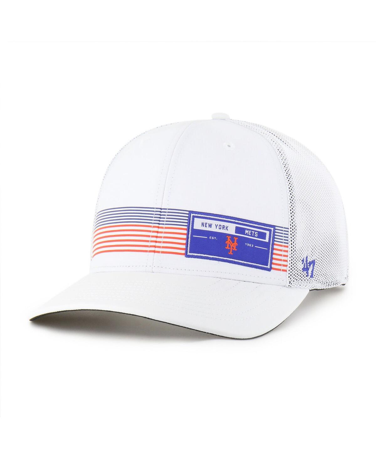 47 Brand Men's White New York Mets Rangefinder Brrr Trucker Adjustable Hat In White