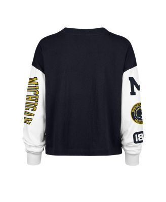 Women's Navy Michigan Wolverines Sydney Long Sleeve T-Shirt