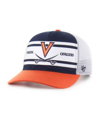 '47 Brand - Big Boys and Girls Navy/Orange Virginia Cavaliers Super Stripe Hitch Adjustable Trucker Hat